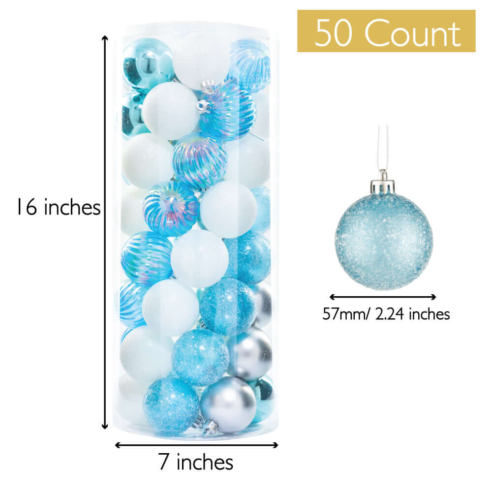 Every Day Is Christmas Ornaments, Shatterproof Christmas Tree Ornament Set, Christmas Balls Decoration 50 Count (2.24/57mm, Woodland)