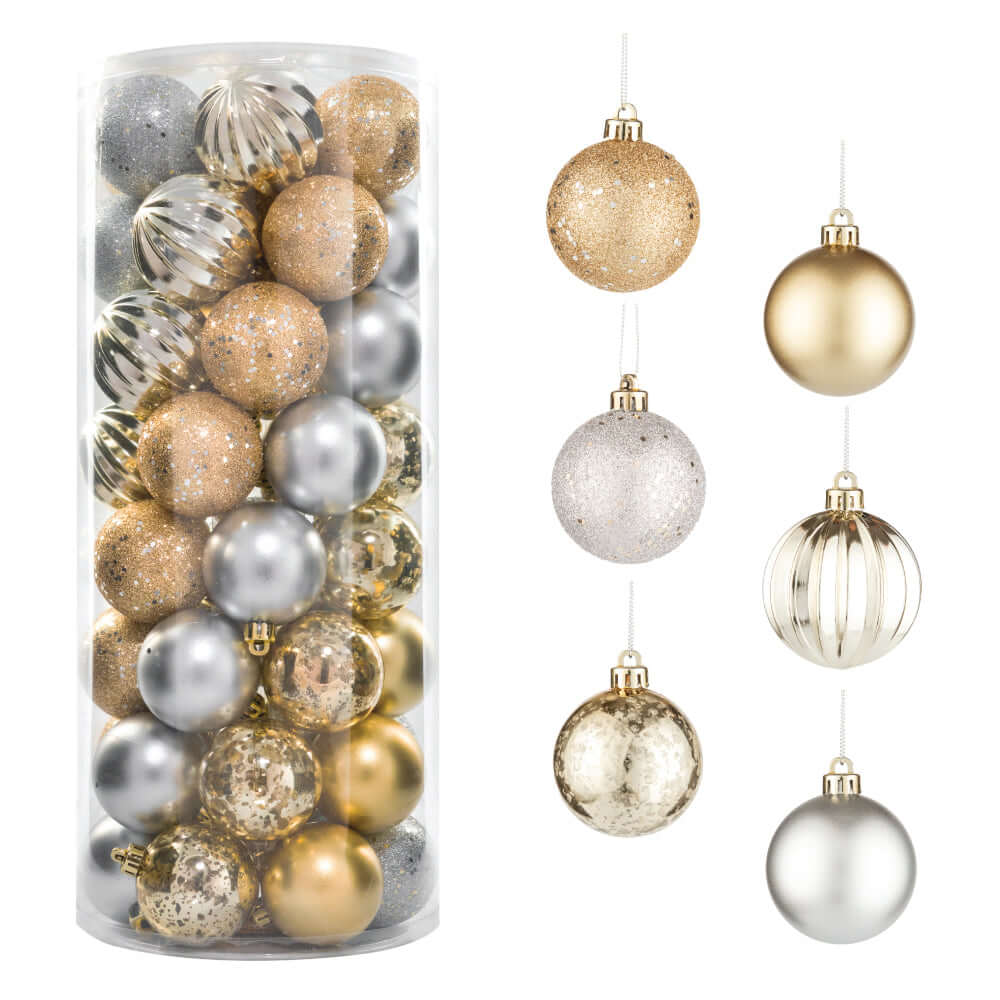 Silver and Gold Christmas Ornament Set