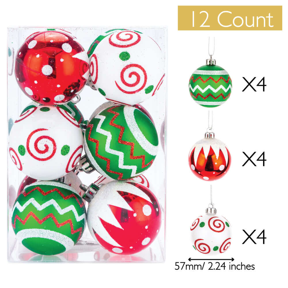 Every Day is Christmas 50ct 57mm/ 2.24' Christmas Ornaments, Shatterproof  Christmas Tree Ornaments Set, Christmas Balls Decoration (Gold & Silver)