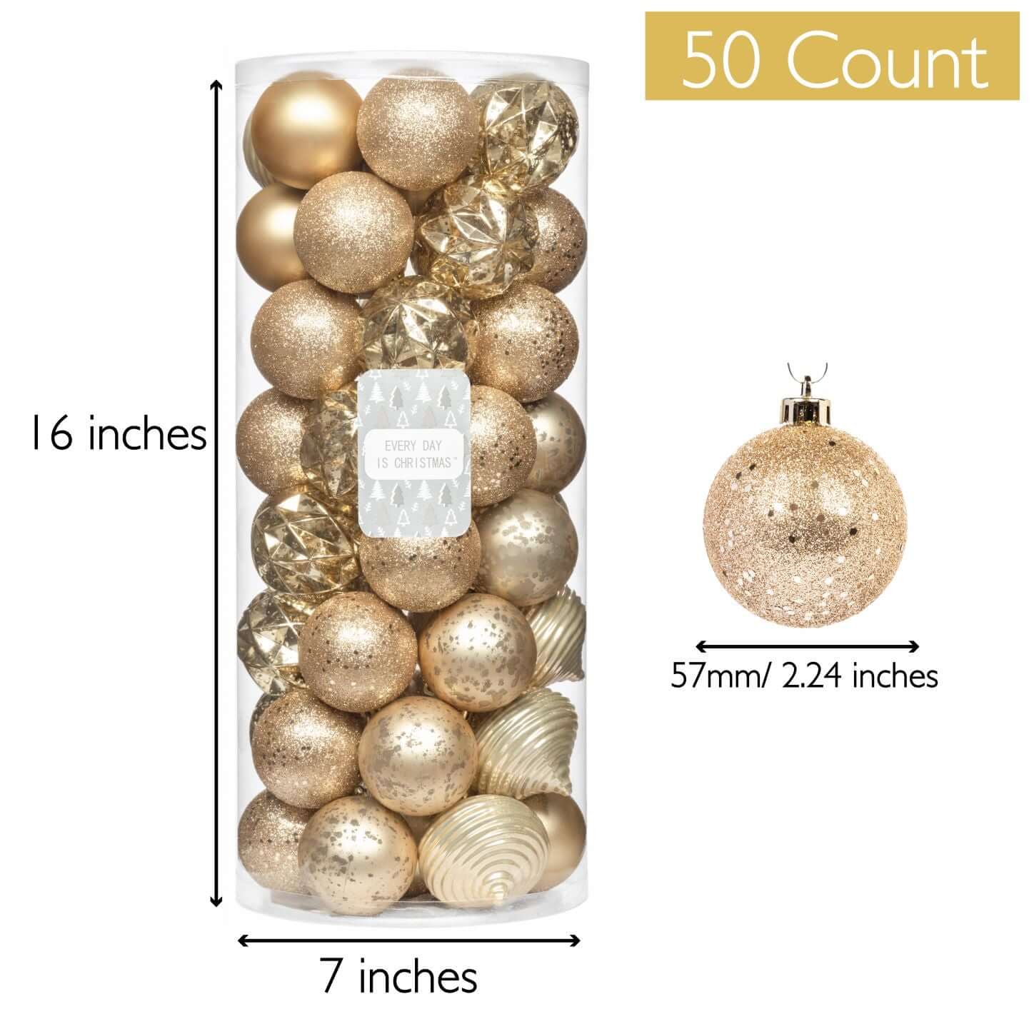 Every Day is Christmas 50ct 57mm/ 2.24' Christmas Ornaments